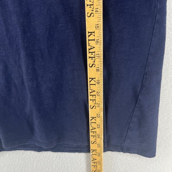 EILEEN FISHER Top M Slub Organic Cotton Jersey V-Neck Short Sleeve Blue - Picture 10 of 11